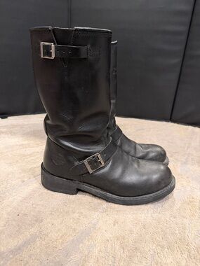 Harley Davidson leather black boots 91279 size 9.5 in GUC black tall